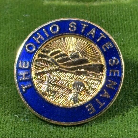 Vintage Ohio State U.S. Senate‎ Blue Gold Congressional Lapel Pin - Picture 1 of 3